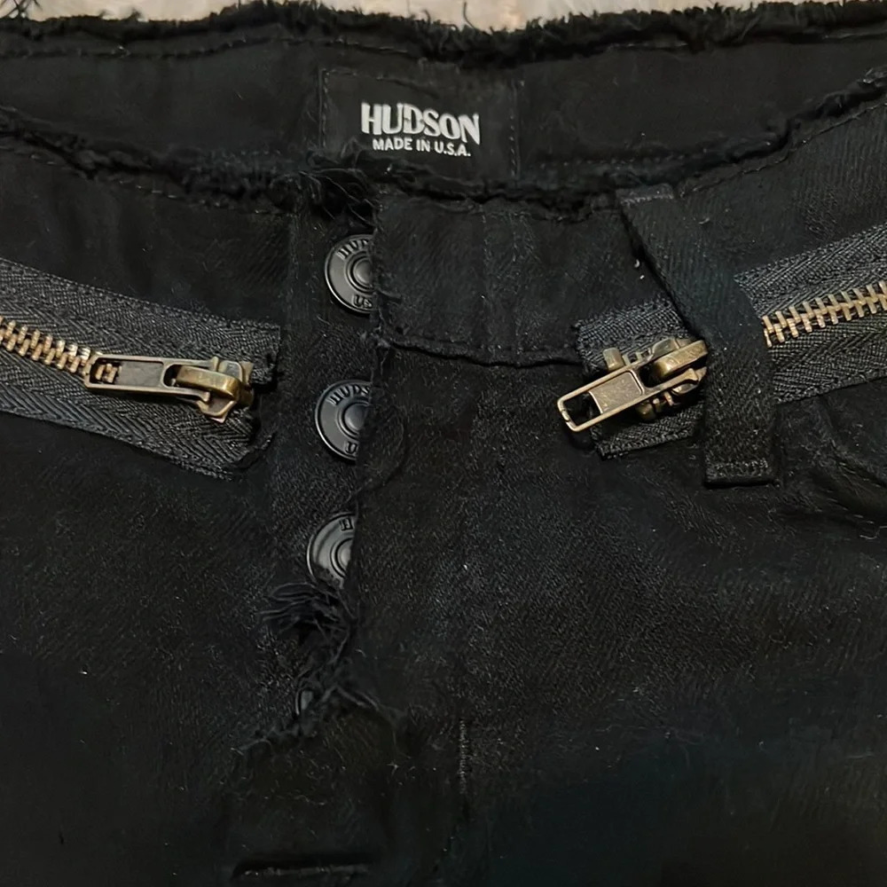 Hudson The Rebel Cut-off Button fly distressed denim shorts - Picture 3 of 4